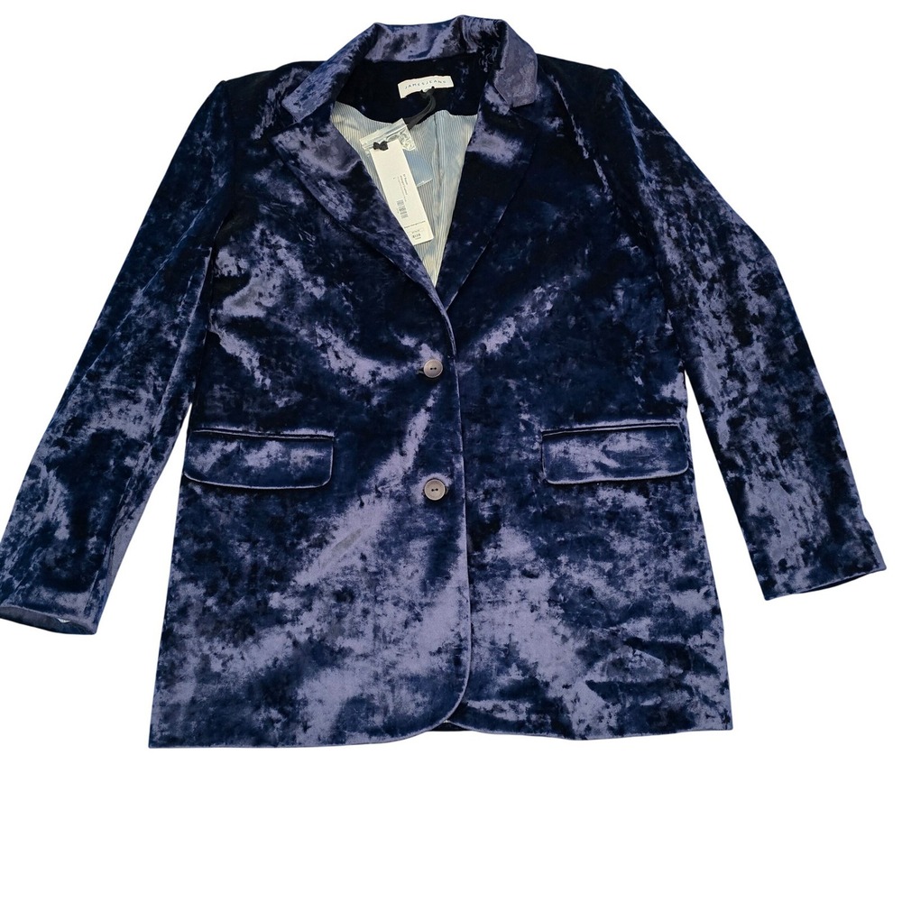 James Jeans Women's Crushed Velvet Boyfriend Blazer‎ Jacket Size L NEW NWT $274
